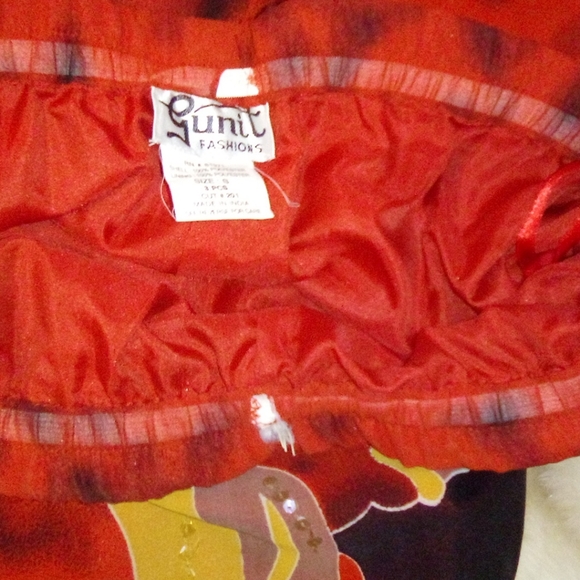 Vintage G Unit 3 pc Party Jacket V Neck Top & Pants Red Yellow Abstract … - Picture 5 of 11